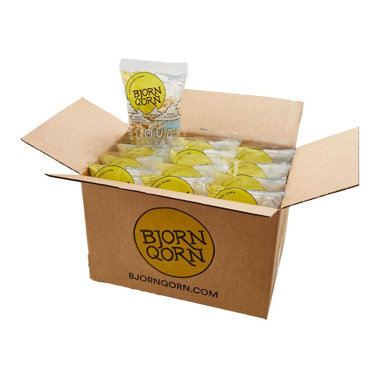 BjornQorn Cloudy (Salado) Palomitas de Maíz, Paquete de 12 (3 oz) - Imagen 4