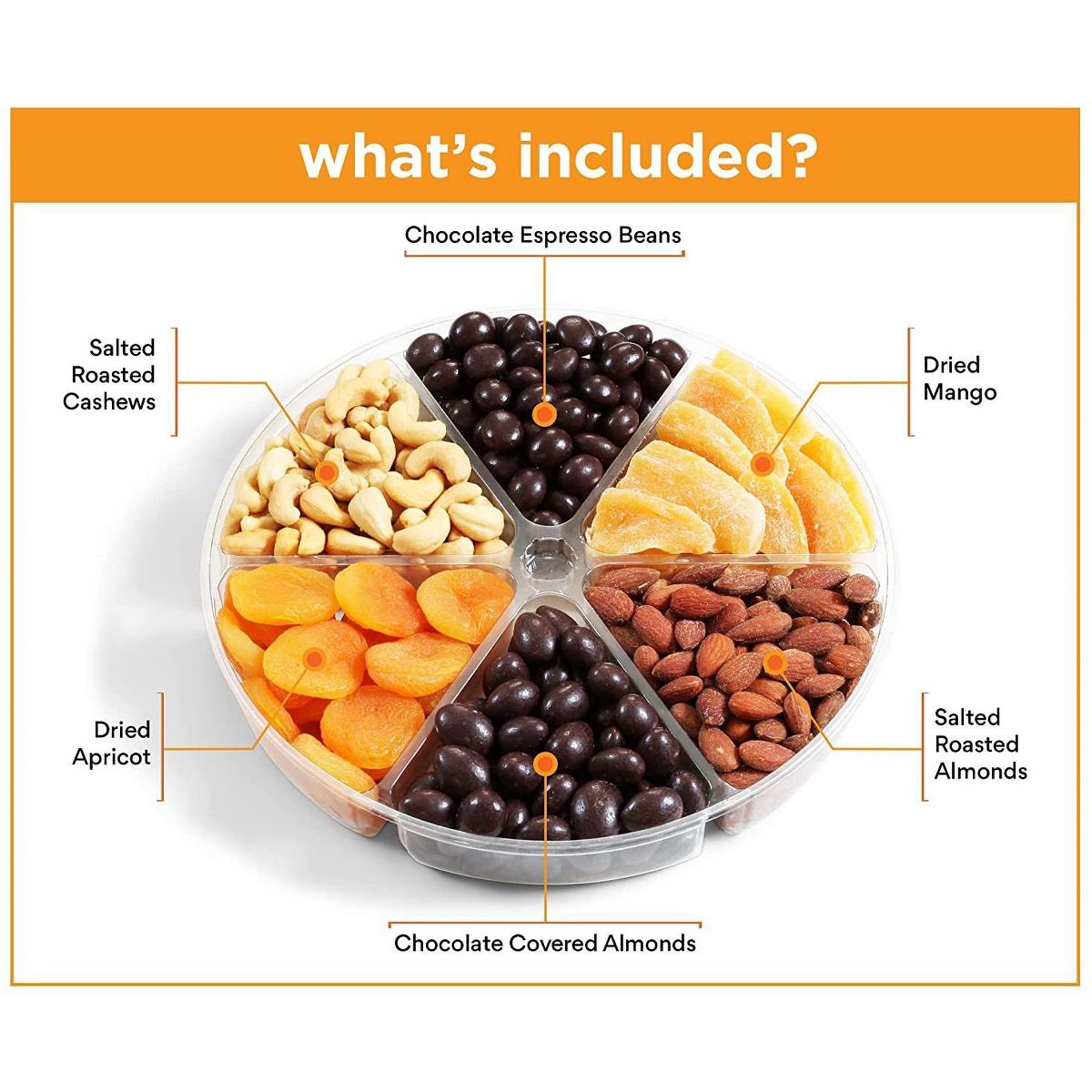 Mezcla Festiva de Chocolate, Nueces y Frutas Secas - Bandeja de Regalo Grande 6-Pt por It's Delish - Imagen 4