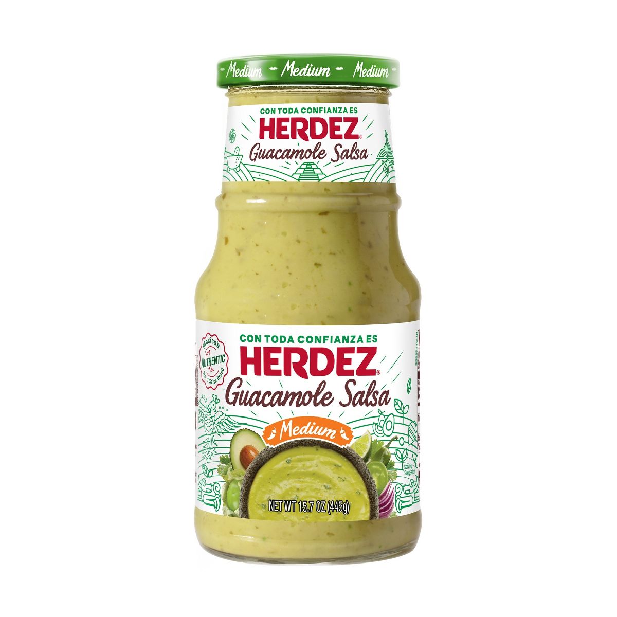 Herdez Salsa Guacamole Medium 15.7 oz - Imagen 2