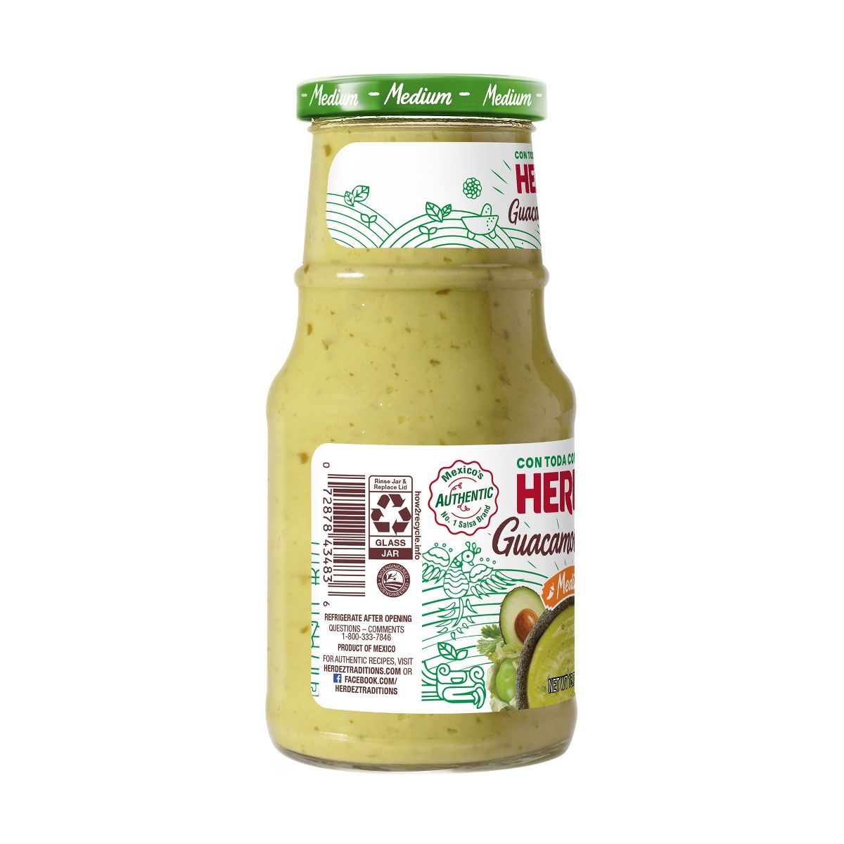 Herdez Salsa Guacamole Medium 15.7 oz - Imagen 3