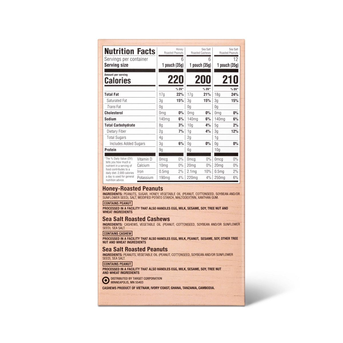 Mezcla de Cacahuates y Nueces de la India - 30 oz / 24 piezas - Good & Gather™ - Imagen 3