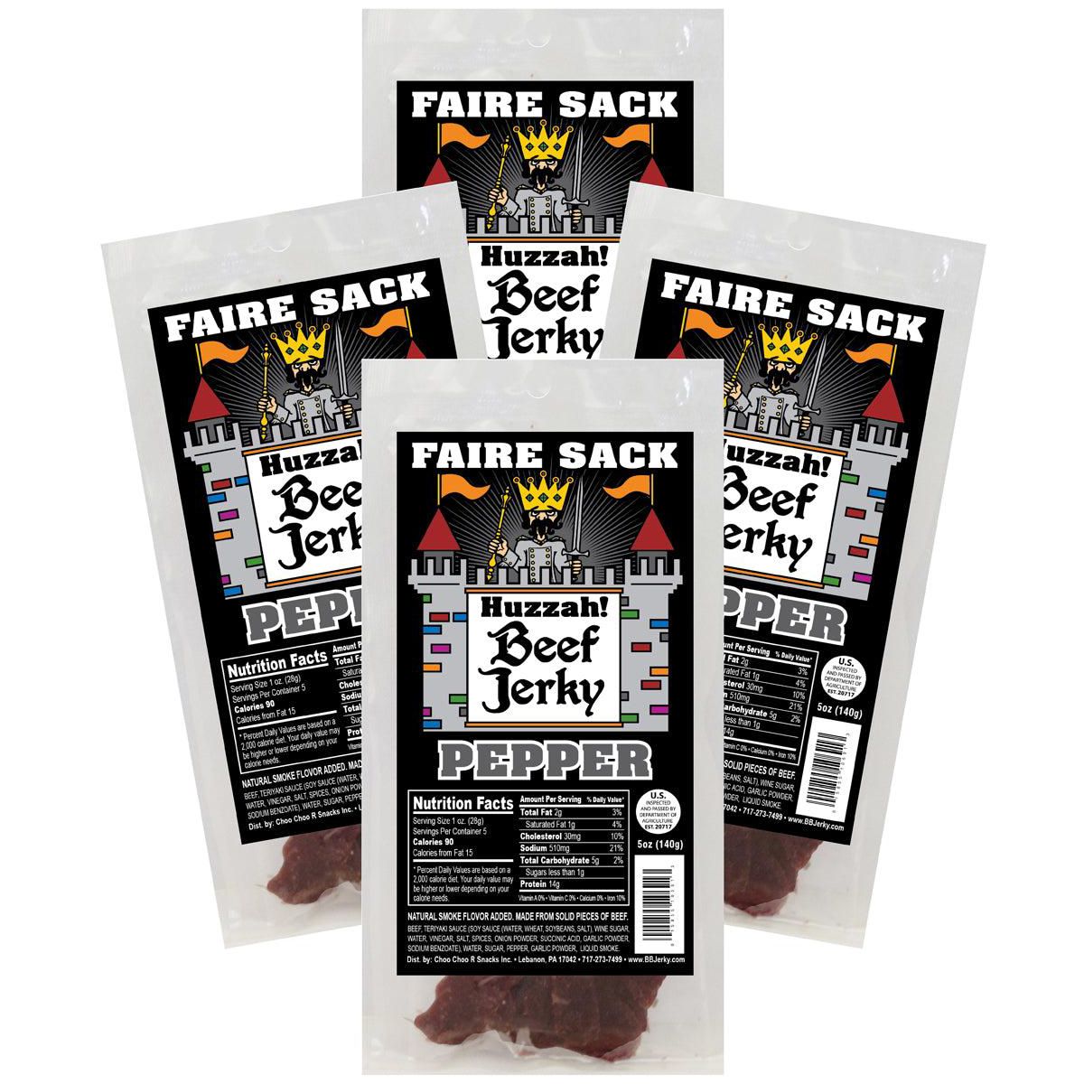 Buffalo Bills Pepper 5 oz Bolsa de Carne Seca de Res (4 paquetes de carne seca de res con pimienta)