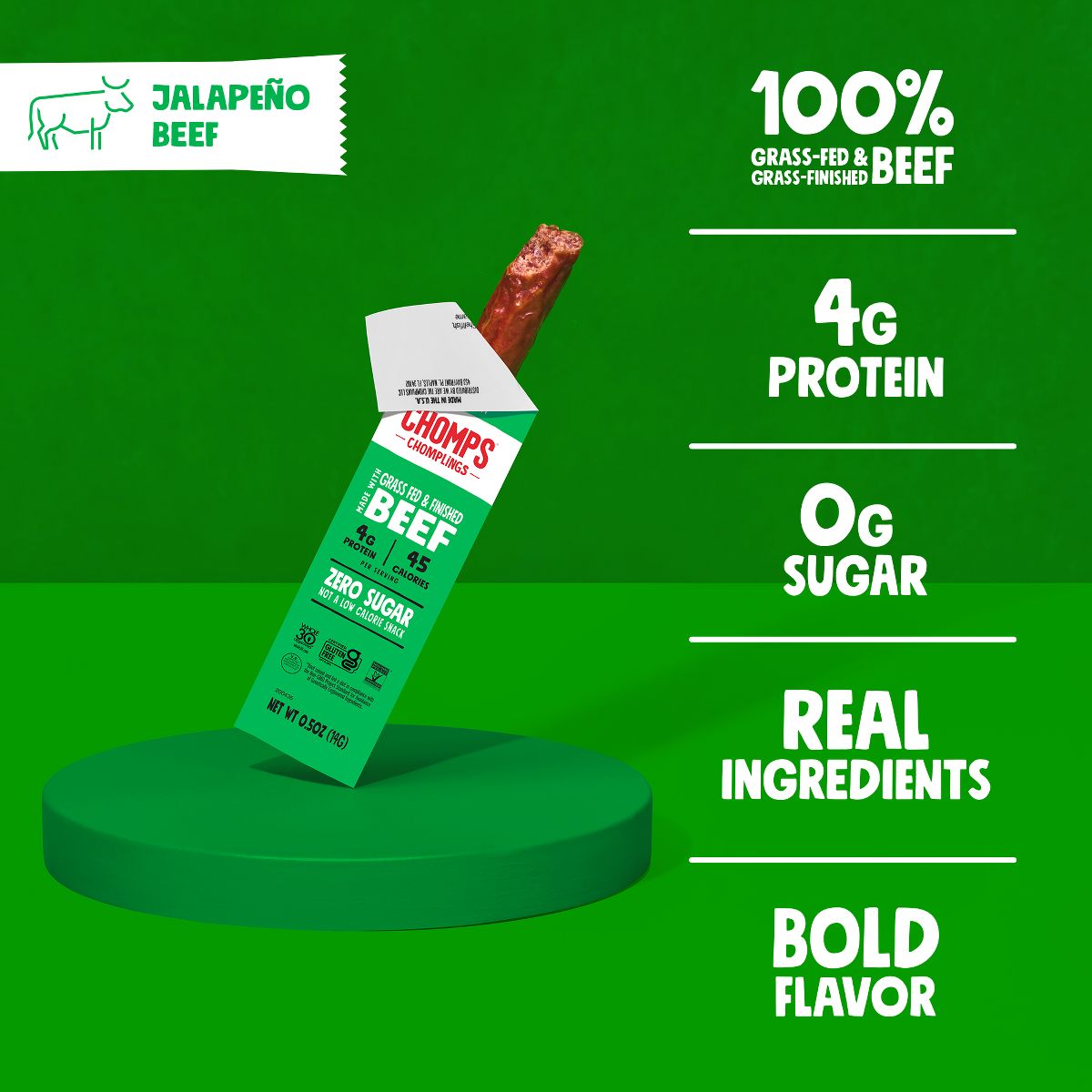 Chomps Chomplings Mini Palitos de Res Sabor Jalapeño - 3 oz / 6 ct - Imagen 6