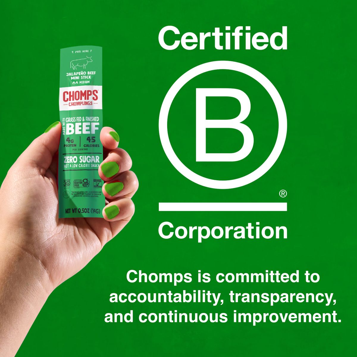 Chomps Chomplings Mini Palitos de Res Sabor Jalapeño - 3 oz / 6 ct - Imagen 7