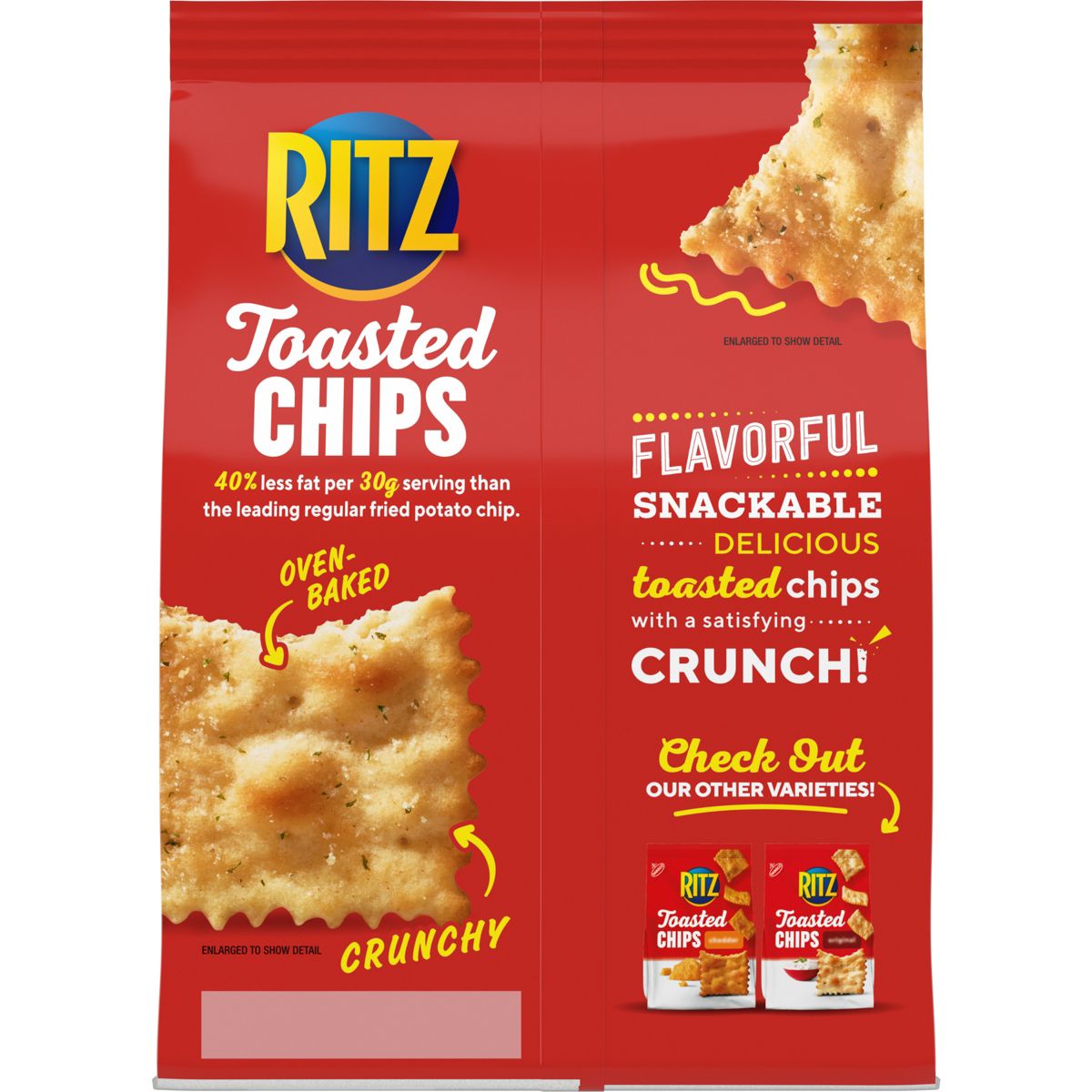RITZ Toasted Chips Sour Cream and Onion Crackers Botanas para Fiesta - 8.1 oz - Imagen 11