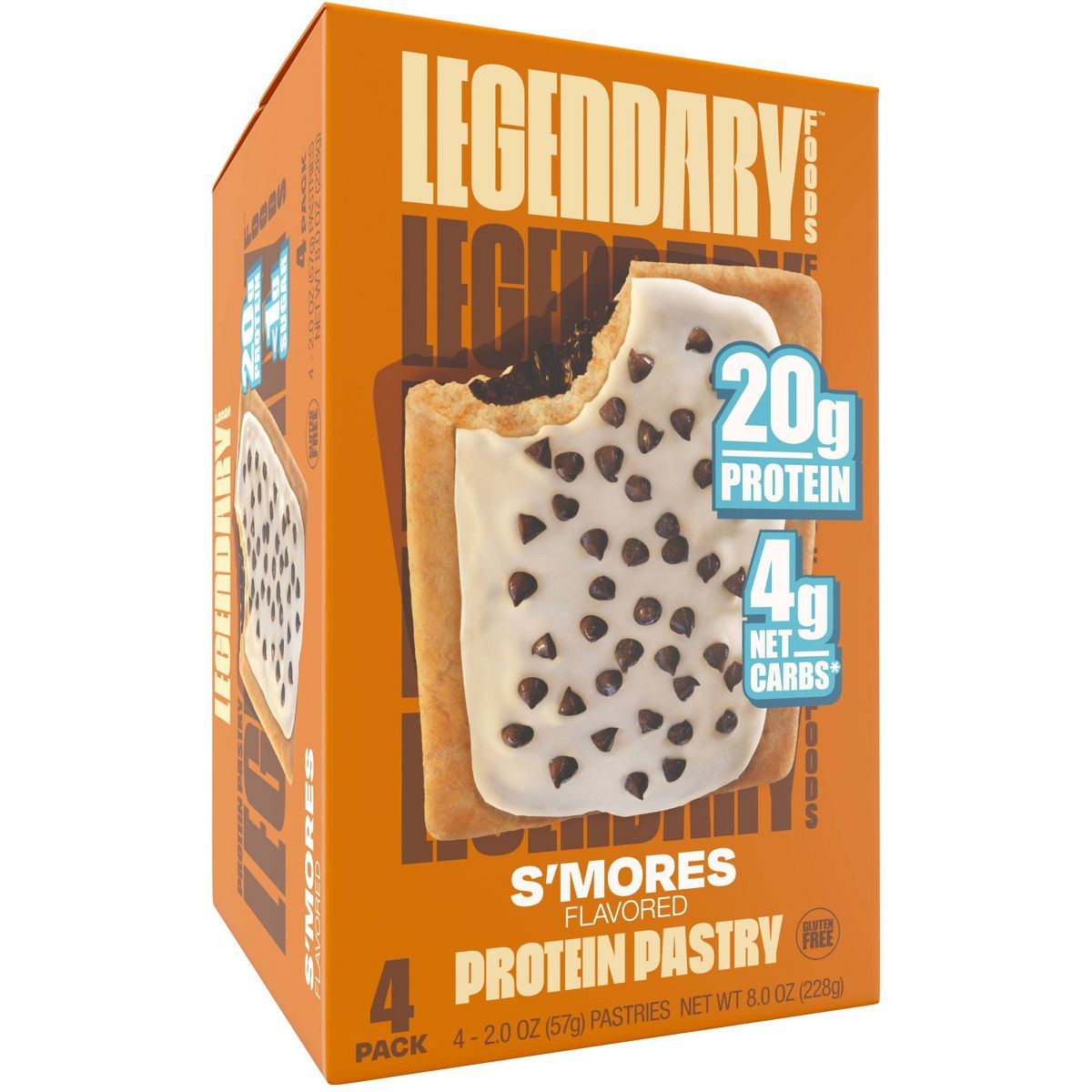 Pastelería proteica Legendary Foods, sin gluten y apta para keto - S'mores - 8 oz / 4 ct