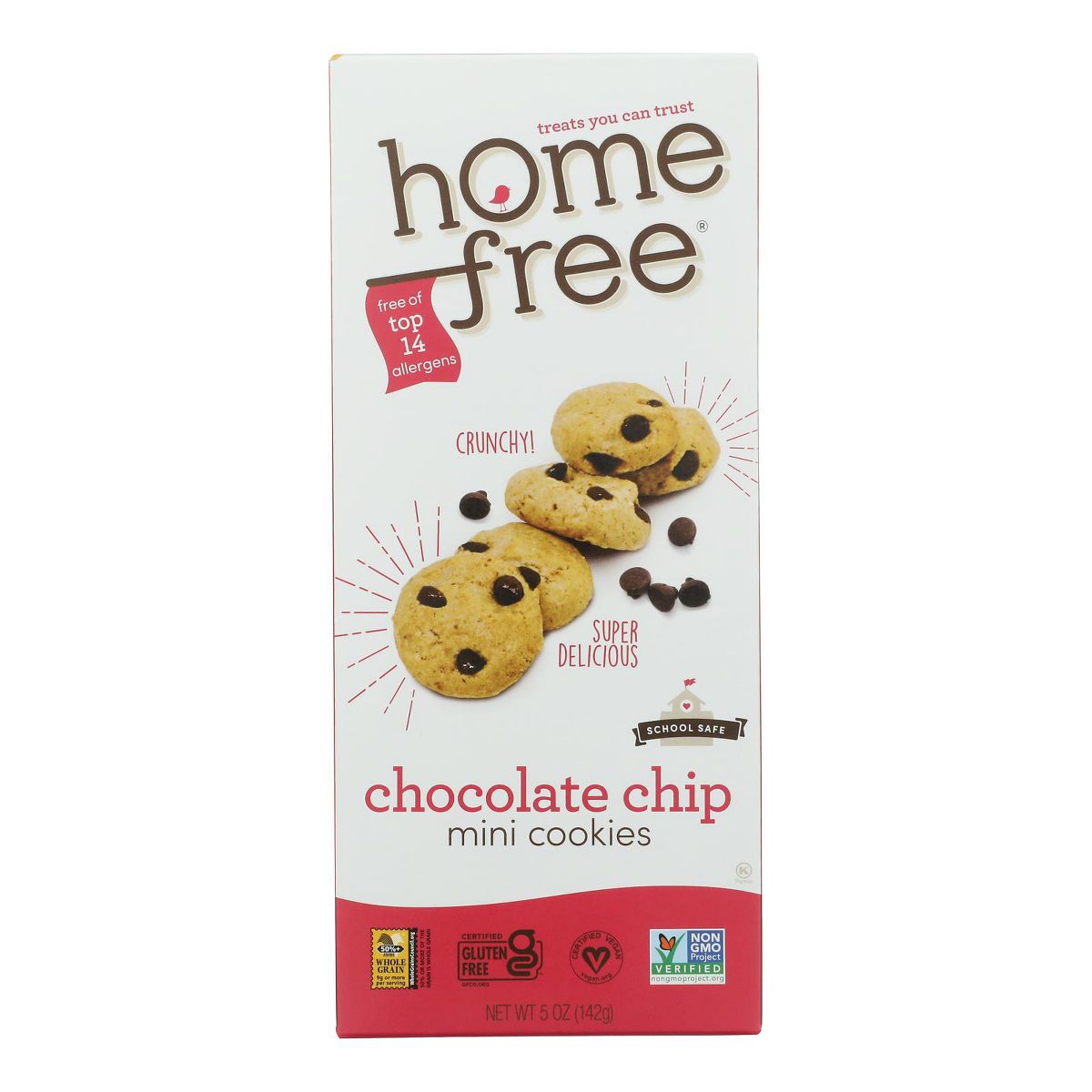 Homefree - Galletas Minis Sin Gluten - Chocolate Chip - Paquete de 6 - 5 oz - Imagen 2