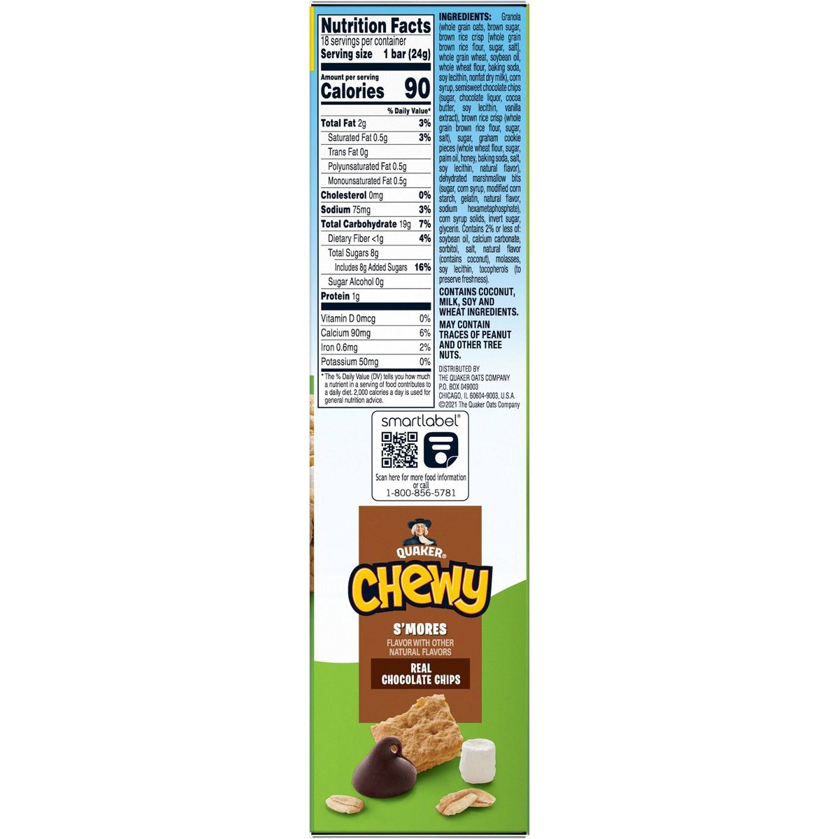 Quaker Chewy S'mores Barras de Granola para Snack - 15.2 oz/18 ct - Imagen 5