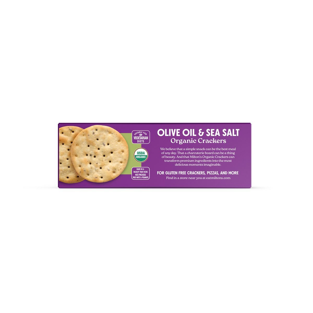 Milton's Craft Bakers Galletas Saladas Orgánicas con Aceite de Oliva y Sal Marina - Caja de 8/6 oz - Imagen 4