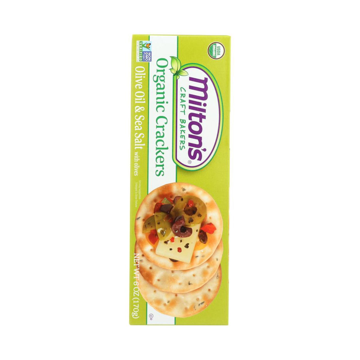 Milton's Craft Bakers Galletas Saladas Orgánicas con Aceite de Oliva y Sal Marina - Caja de 8/6 oz - Imagen 5