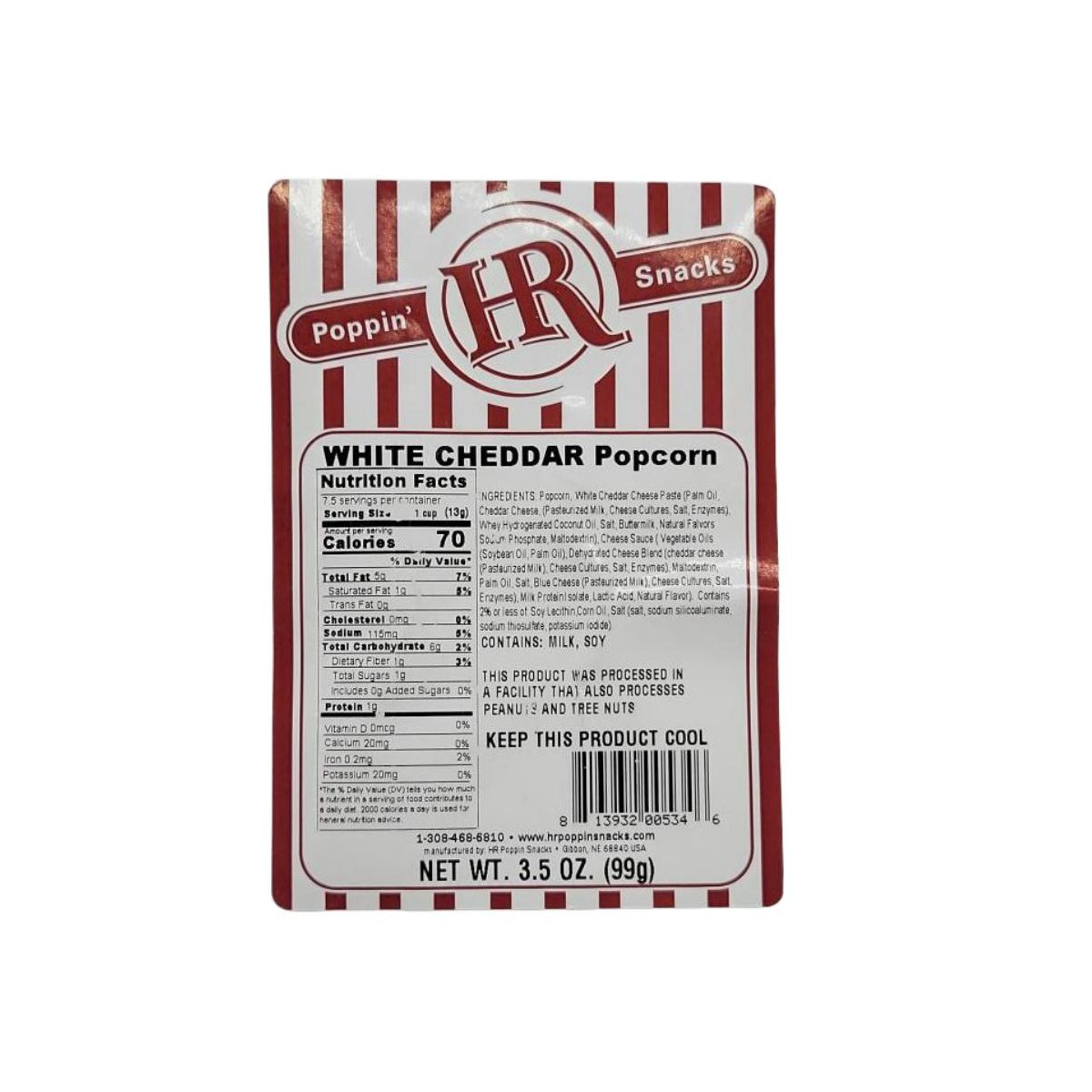 HR Poppin' Snacks 3.5 oz Palomitas Sabor Queso Blanco - Paquete de 2 - Imagen 8