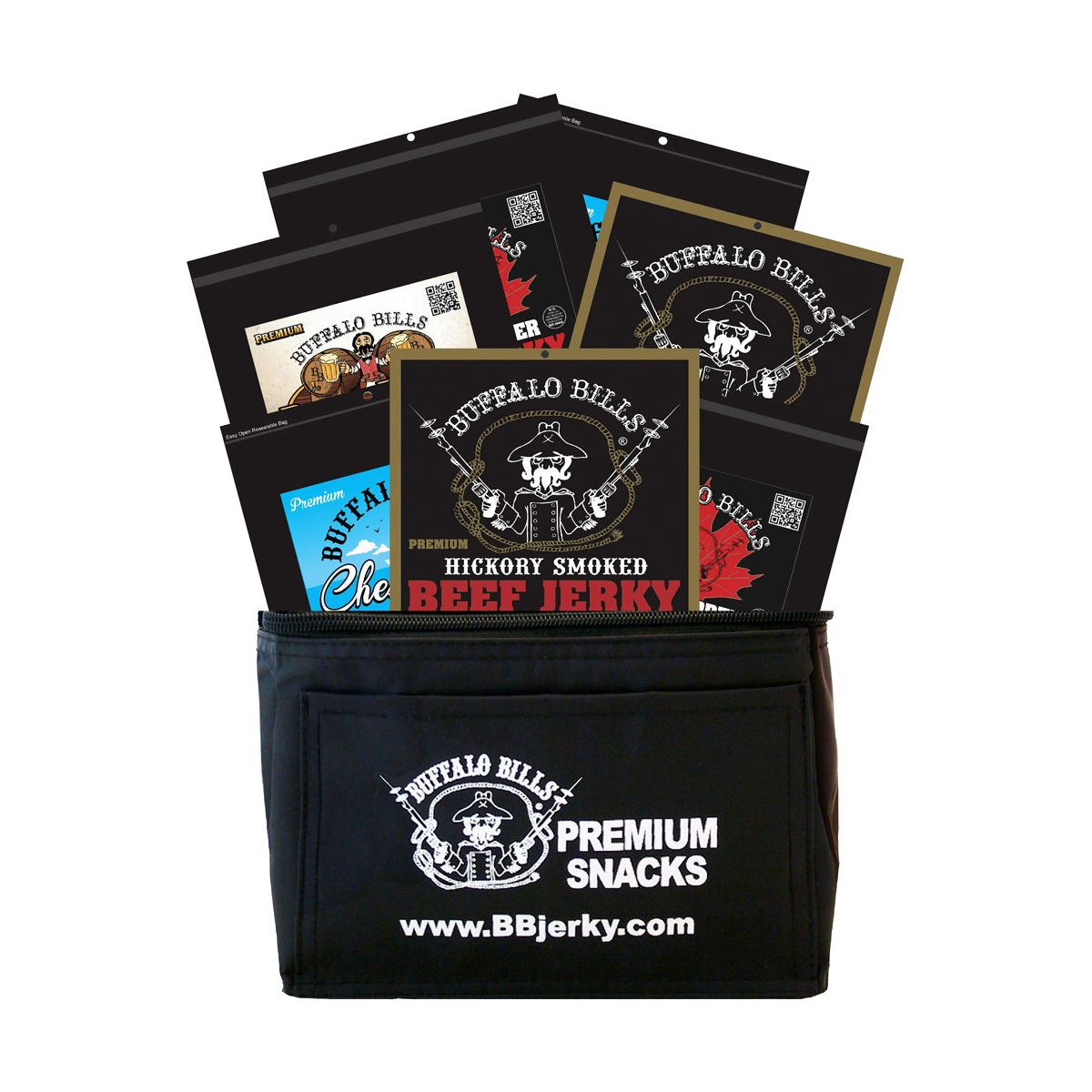 Paquete de Regalo Refrigerante Buffalo Bills de 6 Piezas, Muestrario Premium de Cecina de Res de 7 Paquetes Sur