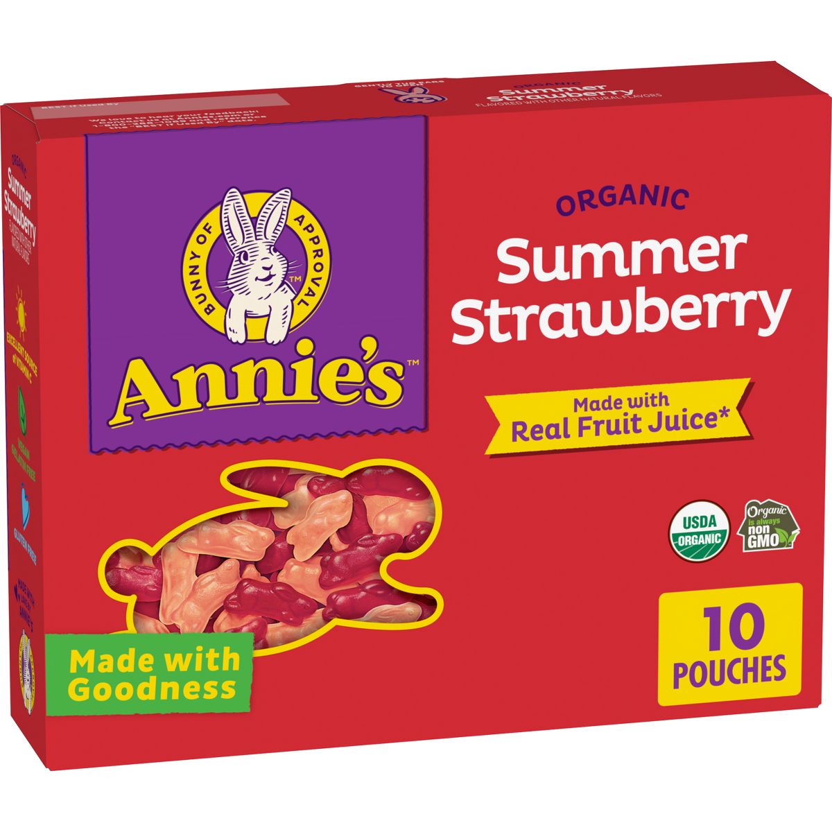 Annie's Organic Summer Strawberry Fruit Snacks - 7 oz / 10 ct - Imagen 2