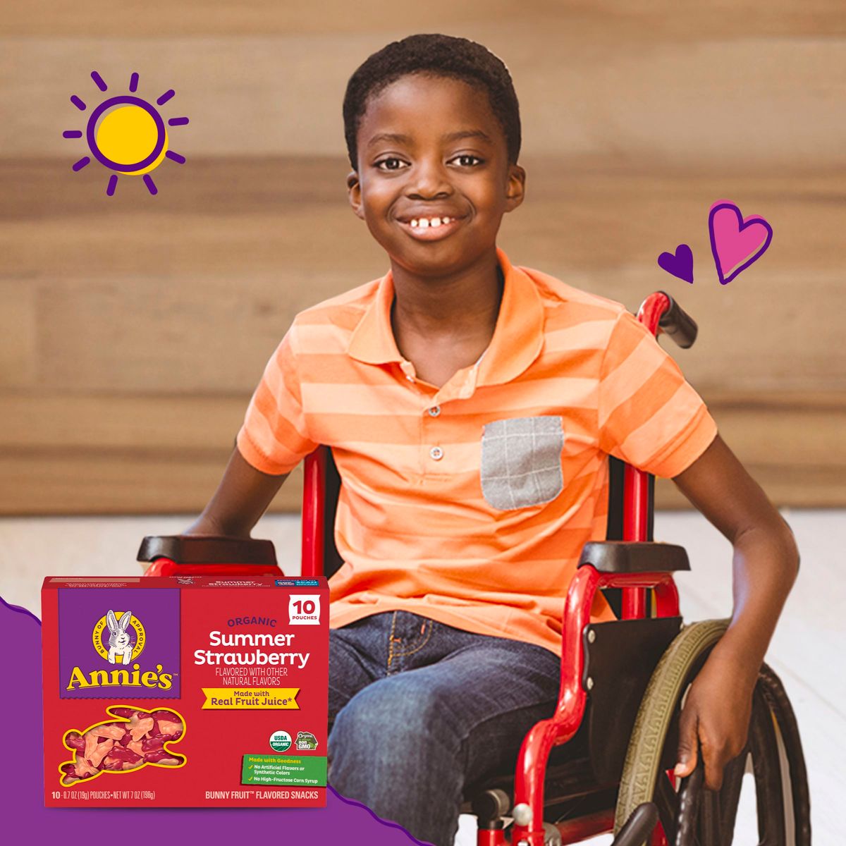 Annie's Organic Summer Strawberry Fruit Snacks - 7 oz / 10 ct - Imagen 4