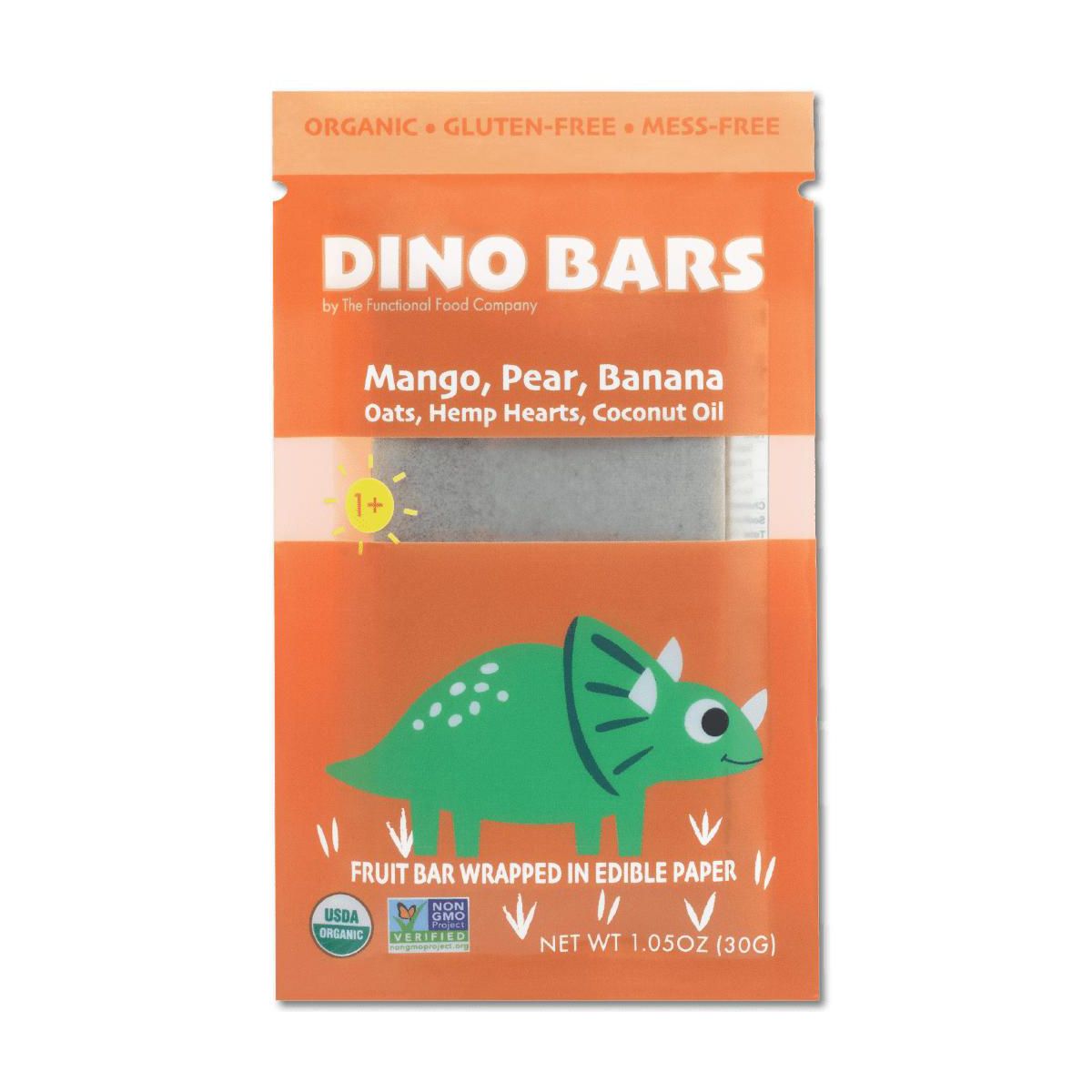 Dino Bars | Mango | Barritas de Fruta Orgánicas para Niños, Sin Desorden - Imagen 2
