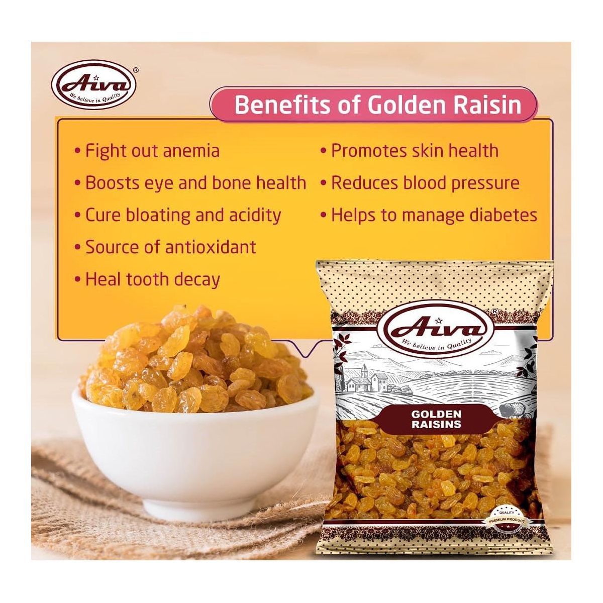 Pasas Aiva Golden Raisin - Imagen 10