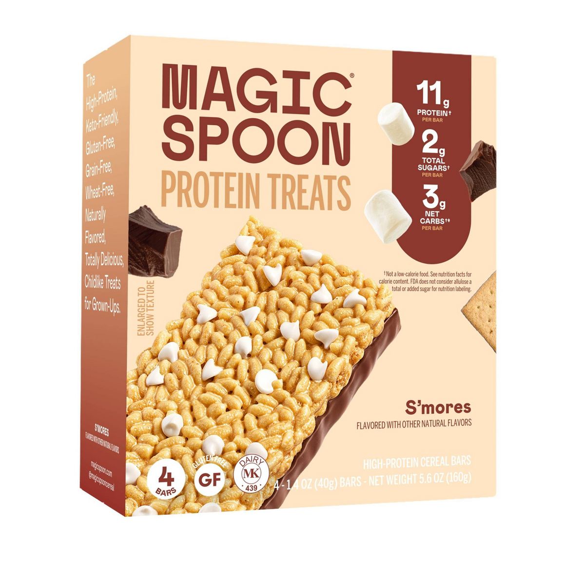 Barrita de Proteína Magic Spoon S'mores - 12g de Proteína - 5.6 oz / 4 ct