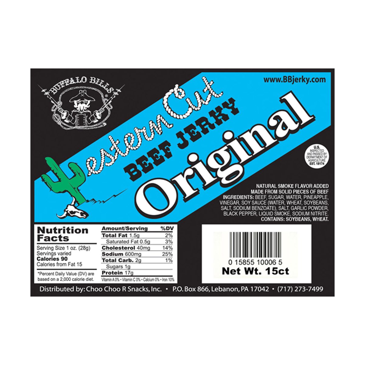 Carne seca Buffalo Bills 18 oz Original Western Cut Big Slab (15 rebanadas por bolsa) - Imagen 3