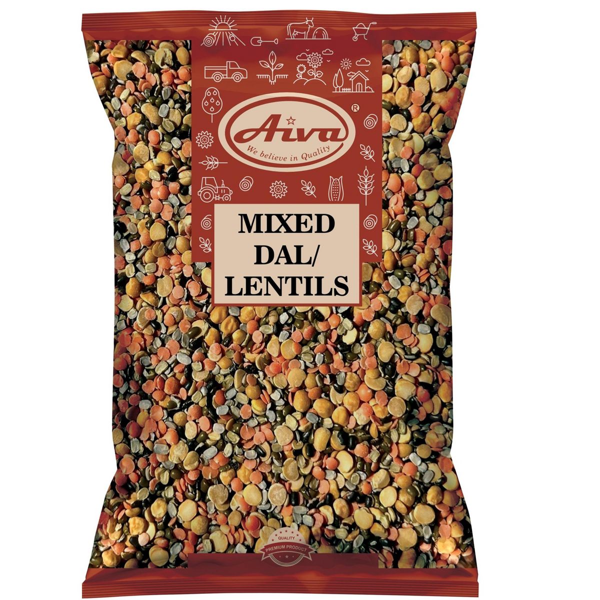 Aiva Mix Dal (Lentejas Mixtas) | Mezcla de Lentejas Indias para Cocinar - Imagen 3