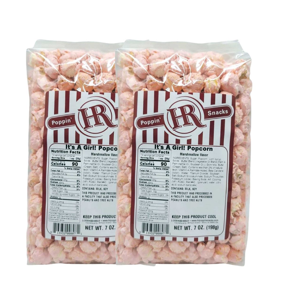 HR Poppin' Snacks 7 oz Palomitas Sabor Malvavisco Rosa "Es Una Niña" - Paquete de 2 - Imagen 2