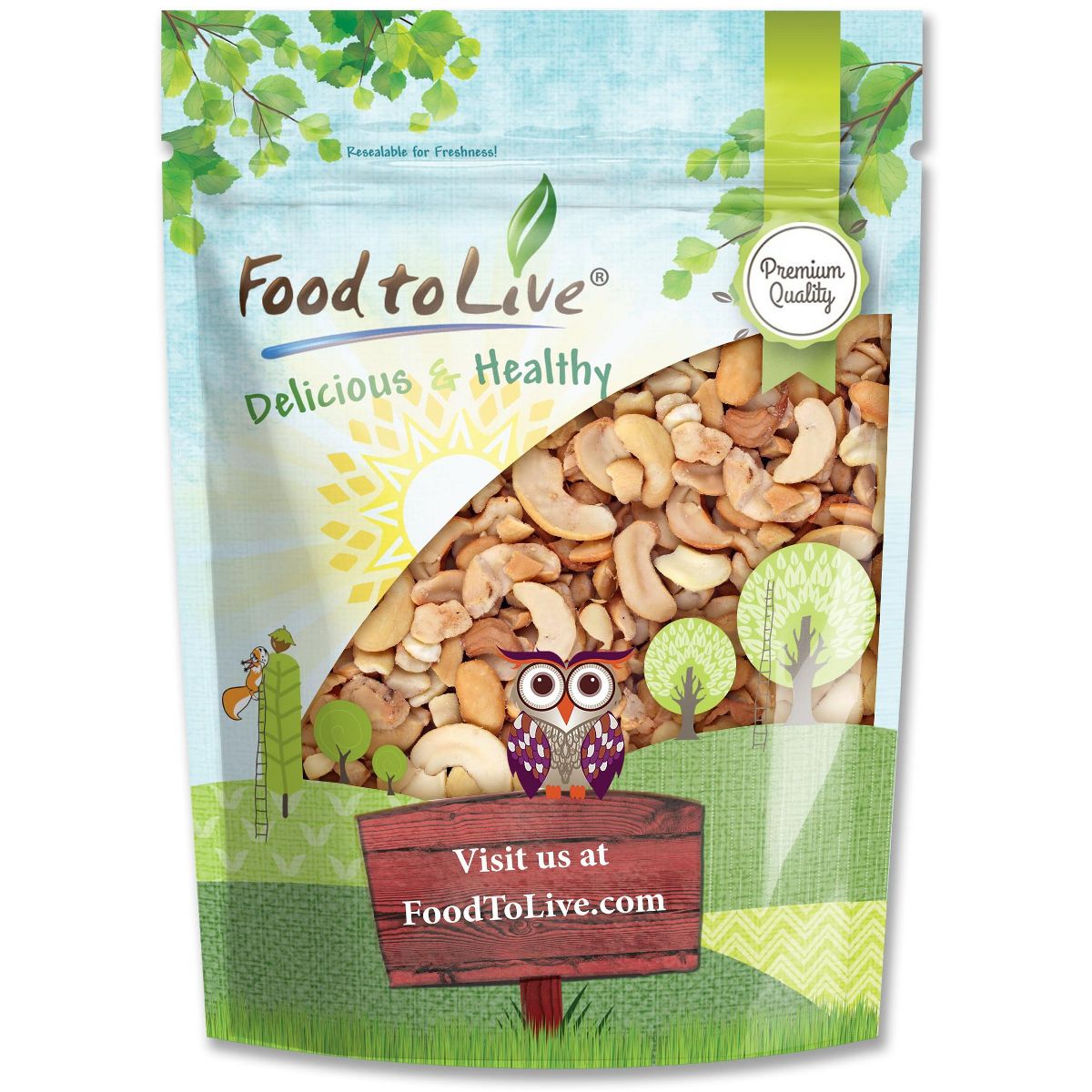 Anacardos Tostados Secos en Mitades y Trozos - por Food To Live