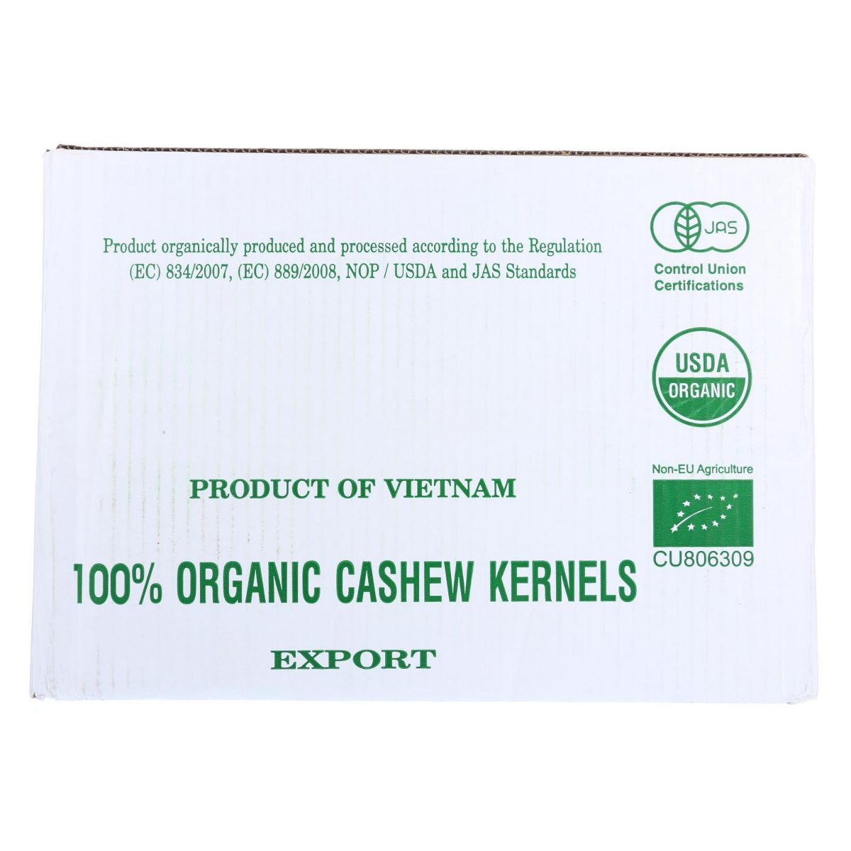 Woodstock Farms Organic Whole Raw Cashews - 25 lb