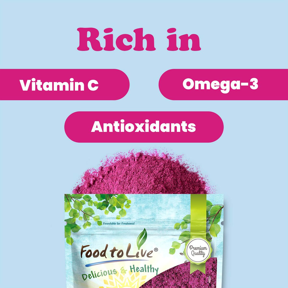 Polvo de Jugo de Fruta del Dragón SD - por Food To Live - Imagen 6