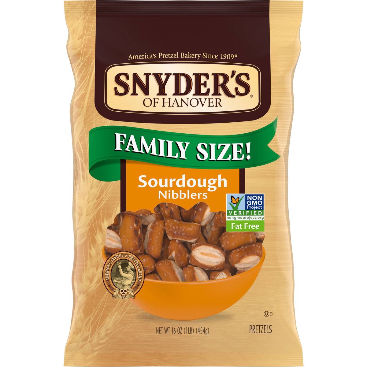Snyder's of Hanover Pretzels Sourdough Nibblers Tamaño Familiar - 16 oz - Imagen 2