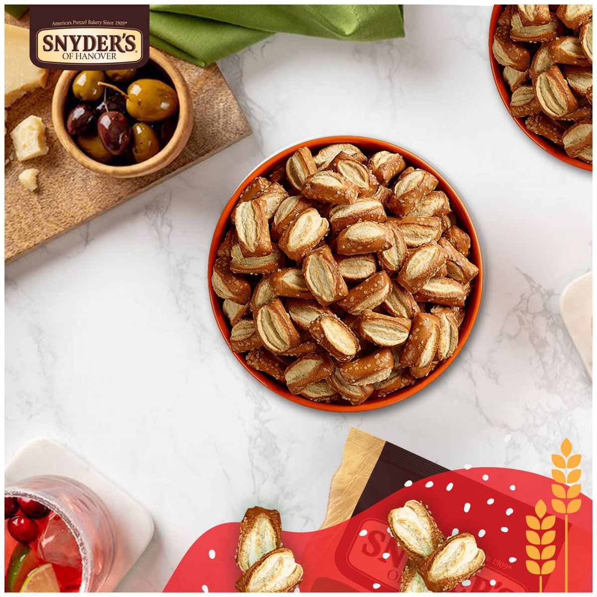 Snyder's of Hanover Pretzels Sourdough Nibblers Tamaño Familiar - 16 oz - Imagen 4