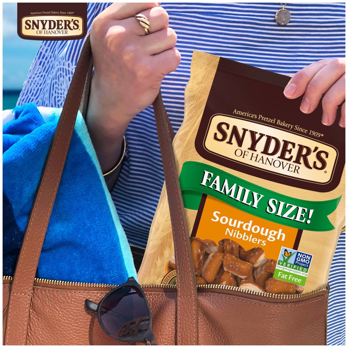 Snyder's of Hanover Pretzels Sourdough Nibblers Tamaño Familiar - 16 oz - Imagen 5