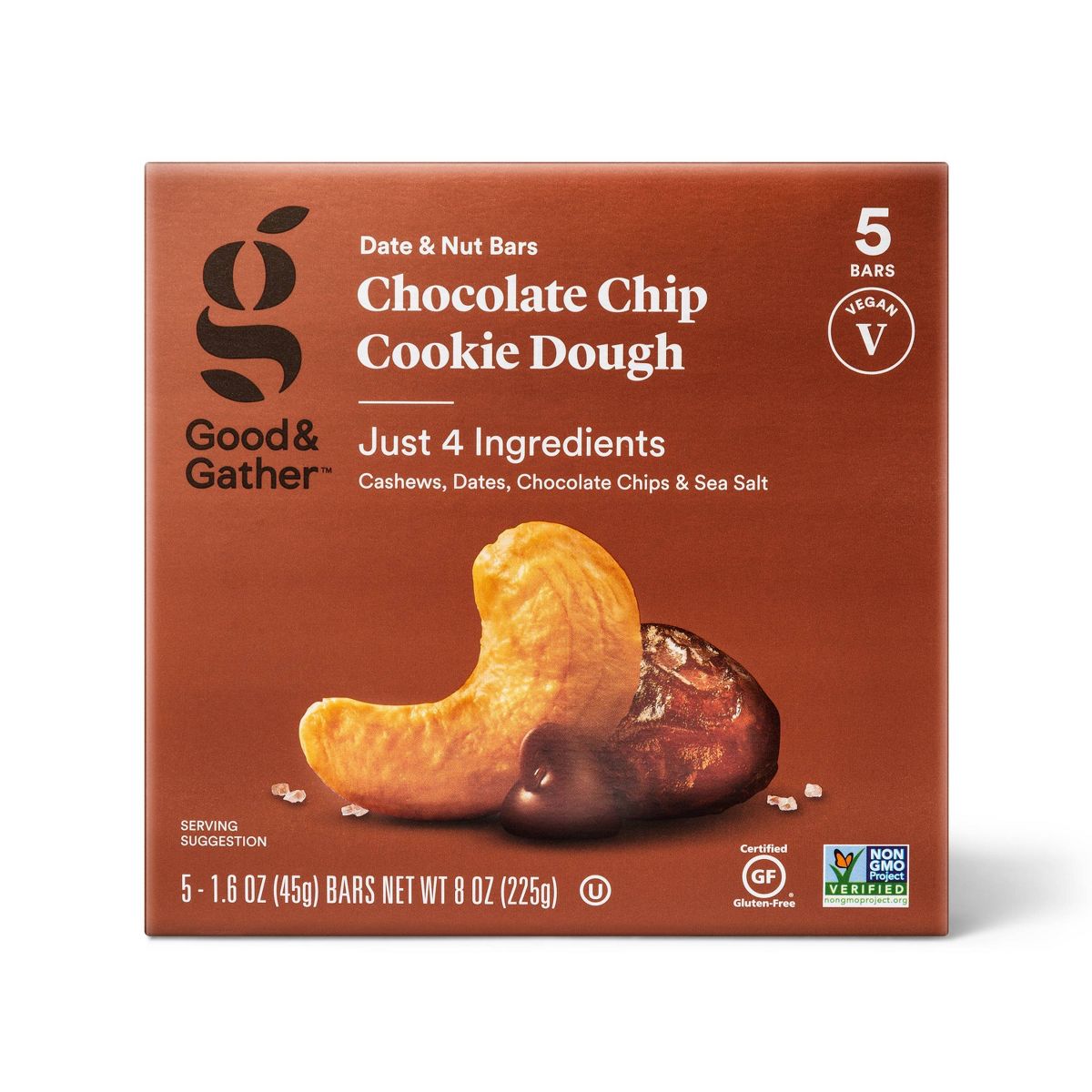 Barras Nutricionales de Masa para Galletas con Chispas de Chocolate - 5ct - Good & Gather™