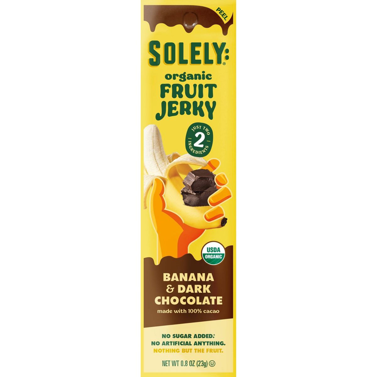 Solely Organic Plátano con Chocolate Oscuro Fruta Deshidratada - 0.8 oz - Imagen 2
