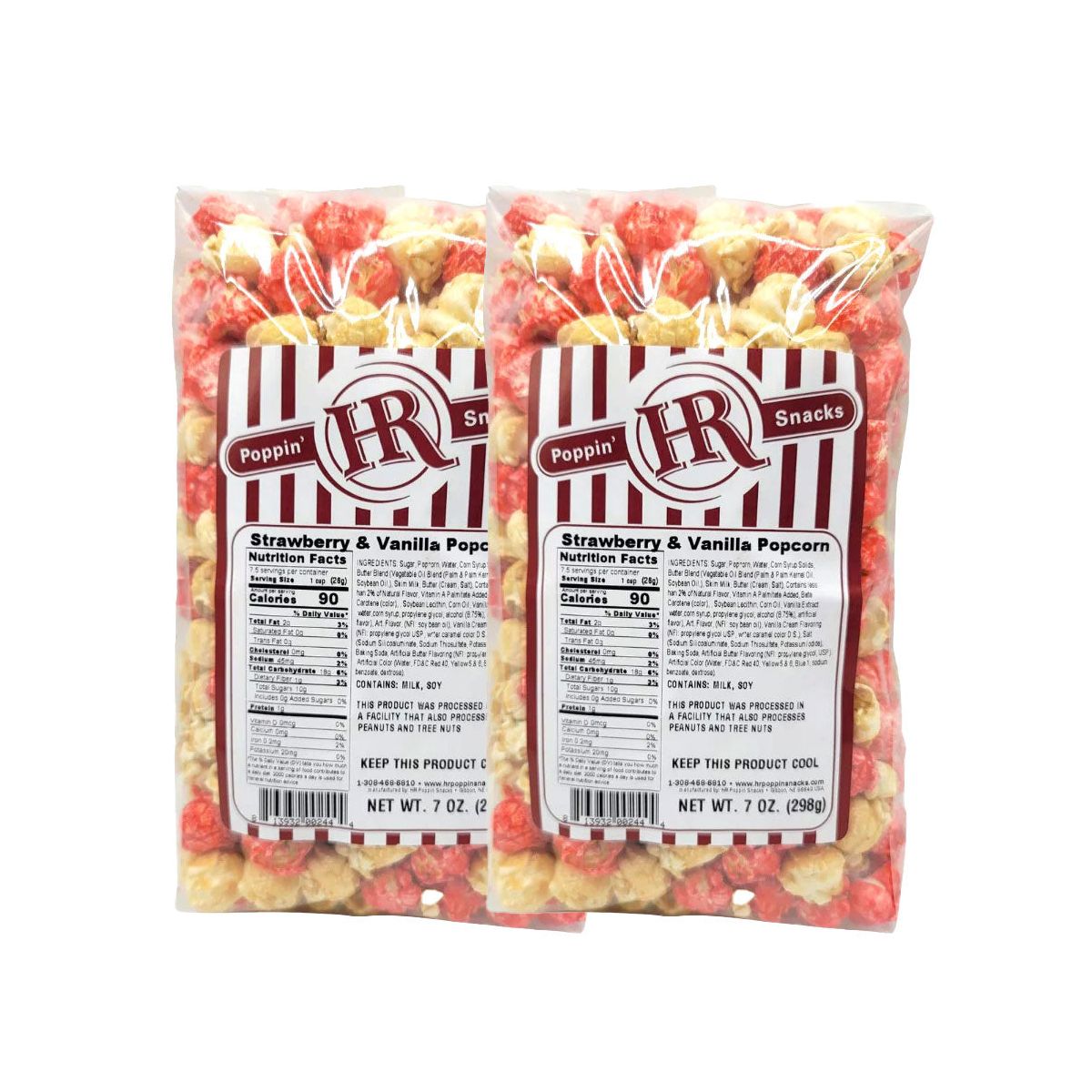 HR Poppin' Snacks 7 oz Palomitas de Fresa y Vainilla - Paquete de 2 - Imagen 2