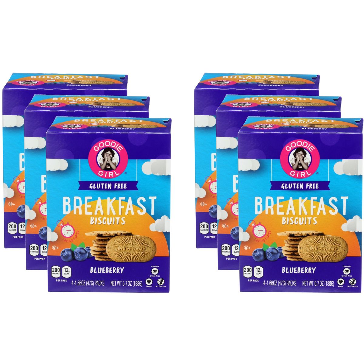 Galletas Goodie Girl Desayuno Sabor Arándano Azul - Paquete de 6 - 6.64 oz