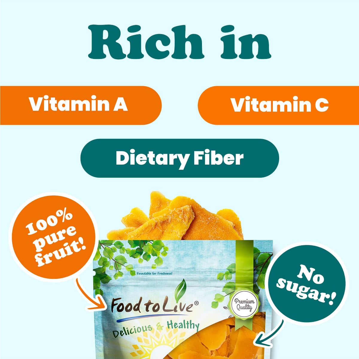 Mangos deshidratados tipo mejilla - por Food To Live - Imagen 5