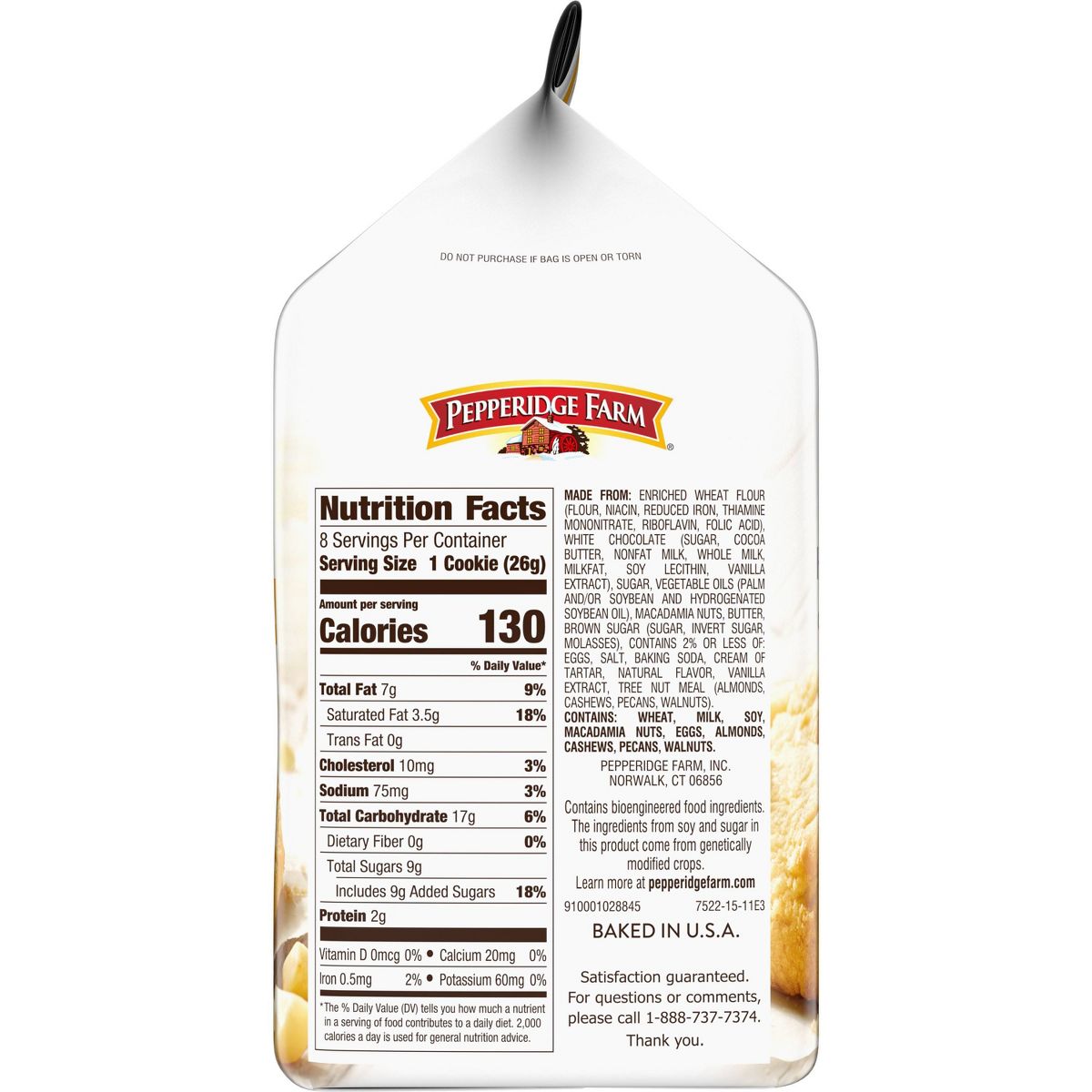 Galletas Pepperidge Farm Tahoe Crujientes con Chocolate Blanco y Macadamia - 7.2 oz / 8 ct - Imagen 6