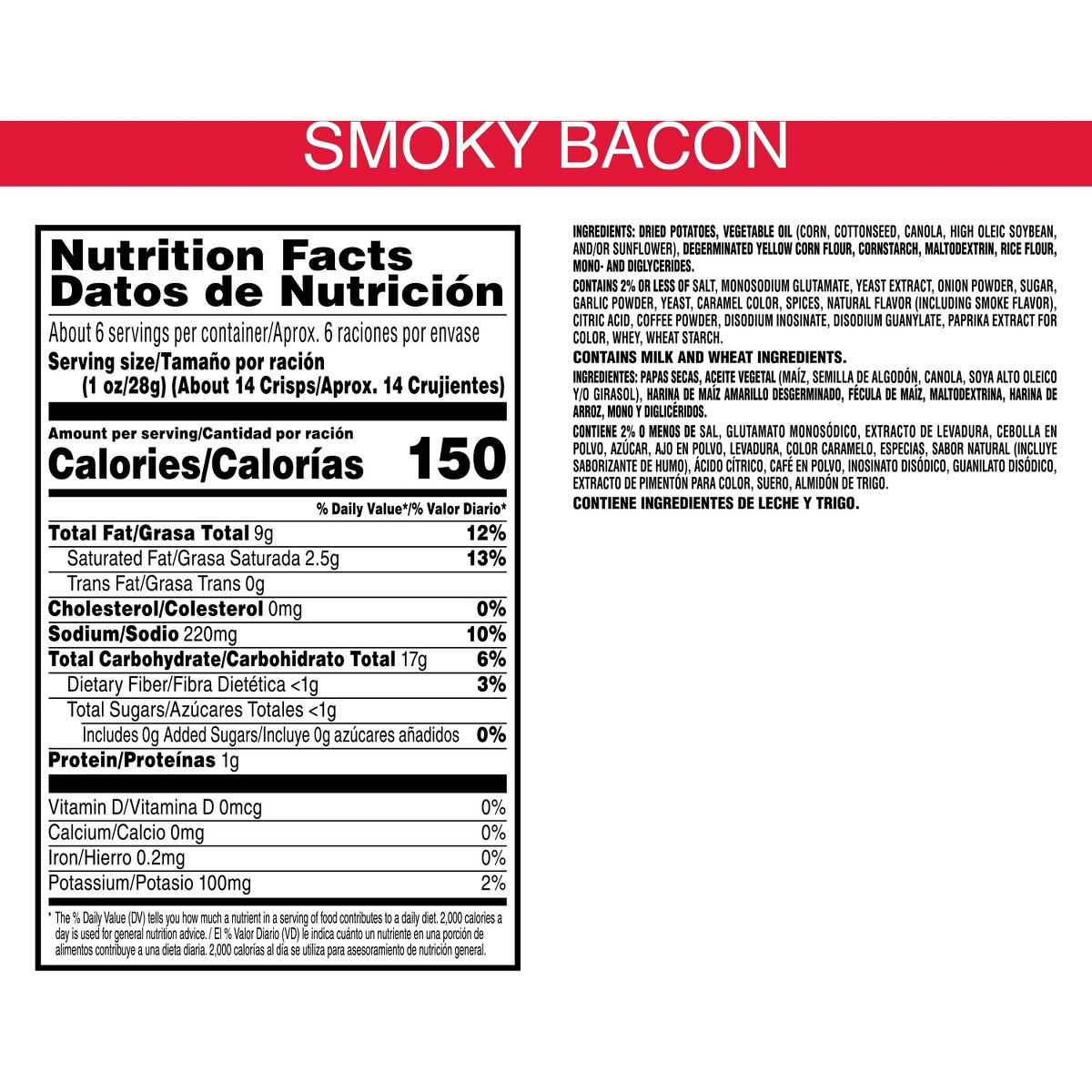 Pringles Super Stack Papas Fritas Sabor Tocino Ahumado - 5.5 oz - Imagen 4