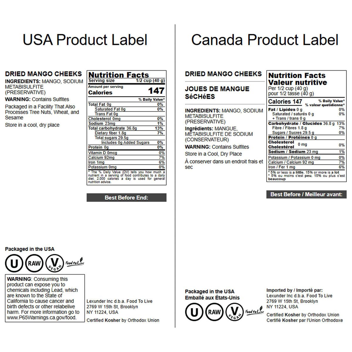 Mangos Secos Tipo Cachete - por Food To Live - Imagen 3