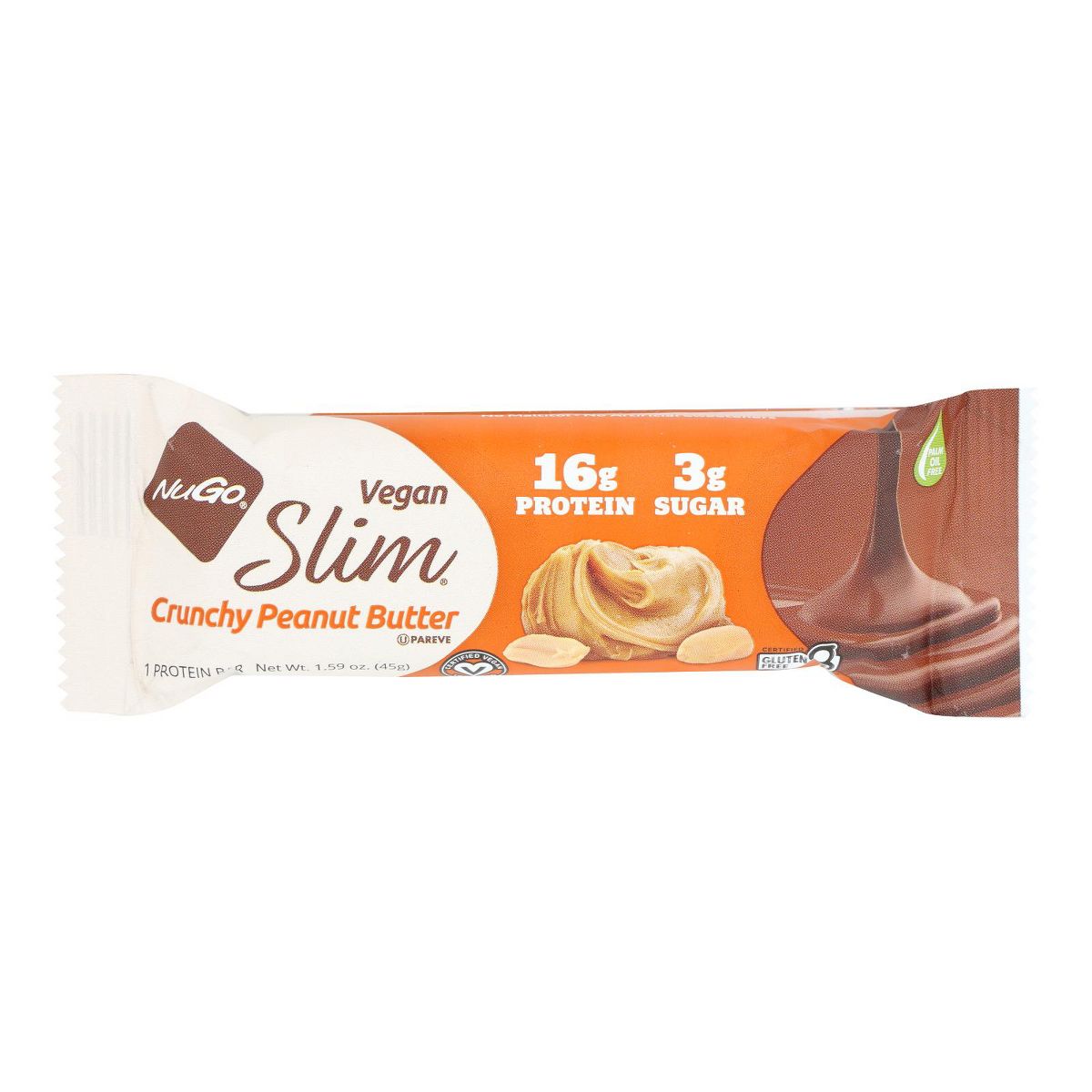 Nugo Vegan Slim Crunchy Peanut Butter Protein Bar - 12 barras, 1.59 oz - Imagen 3