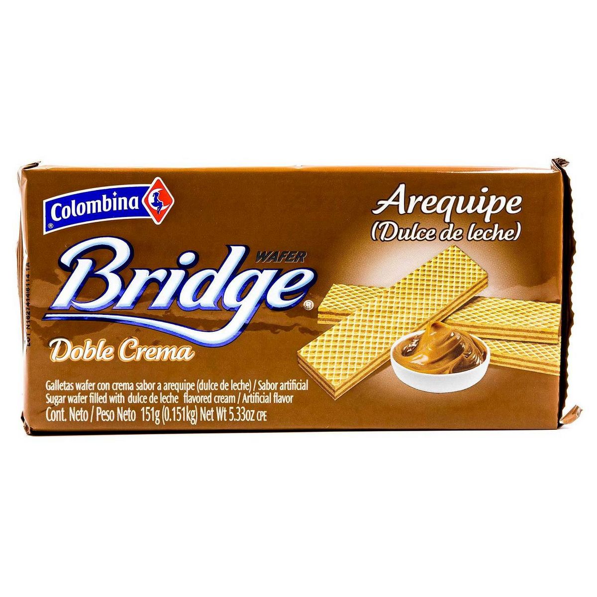 Colombina Bridge Galletas Wafers de Dulce de Leche - 5.33 oz