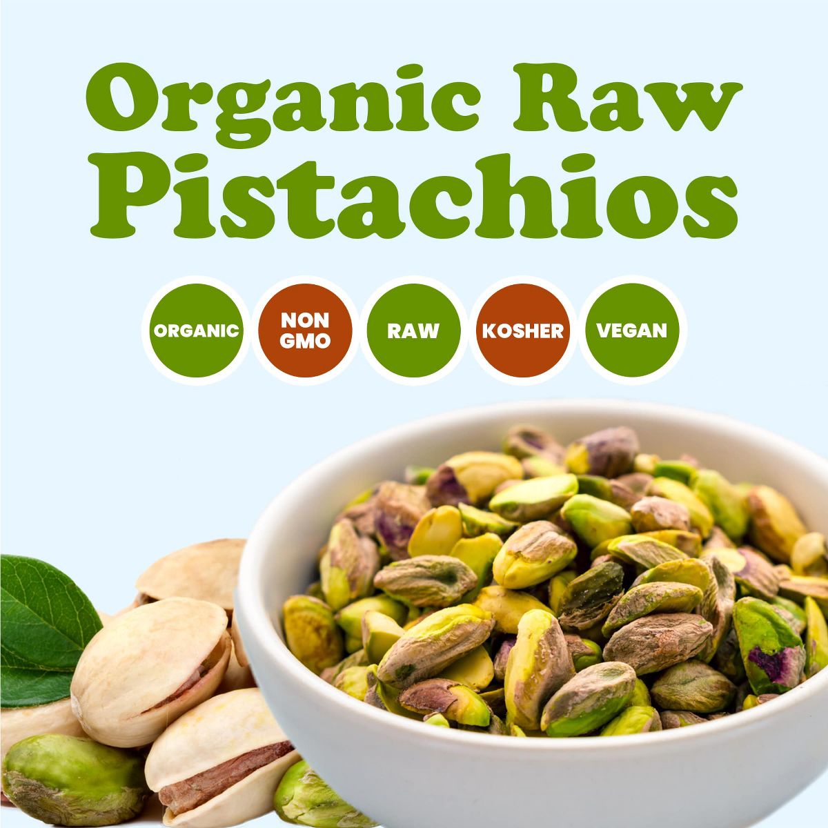 Pistachios Orgánicos Crudos - Sin OGM, Kosher, Sin Cáscara, Granel - Imagen 6