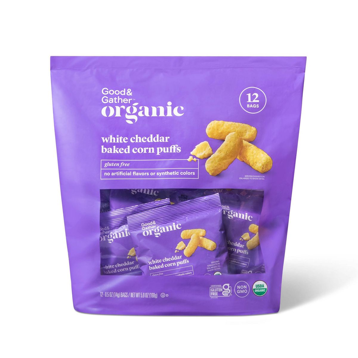 Palomitas de Queso Blanco Cheddar Orgánico Multipack - 12ct - Good & Gather™