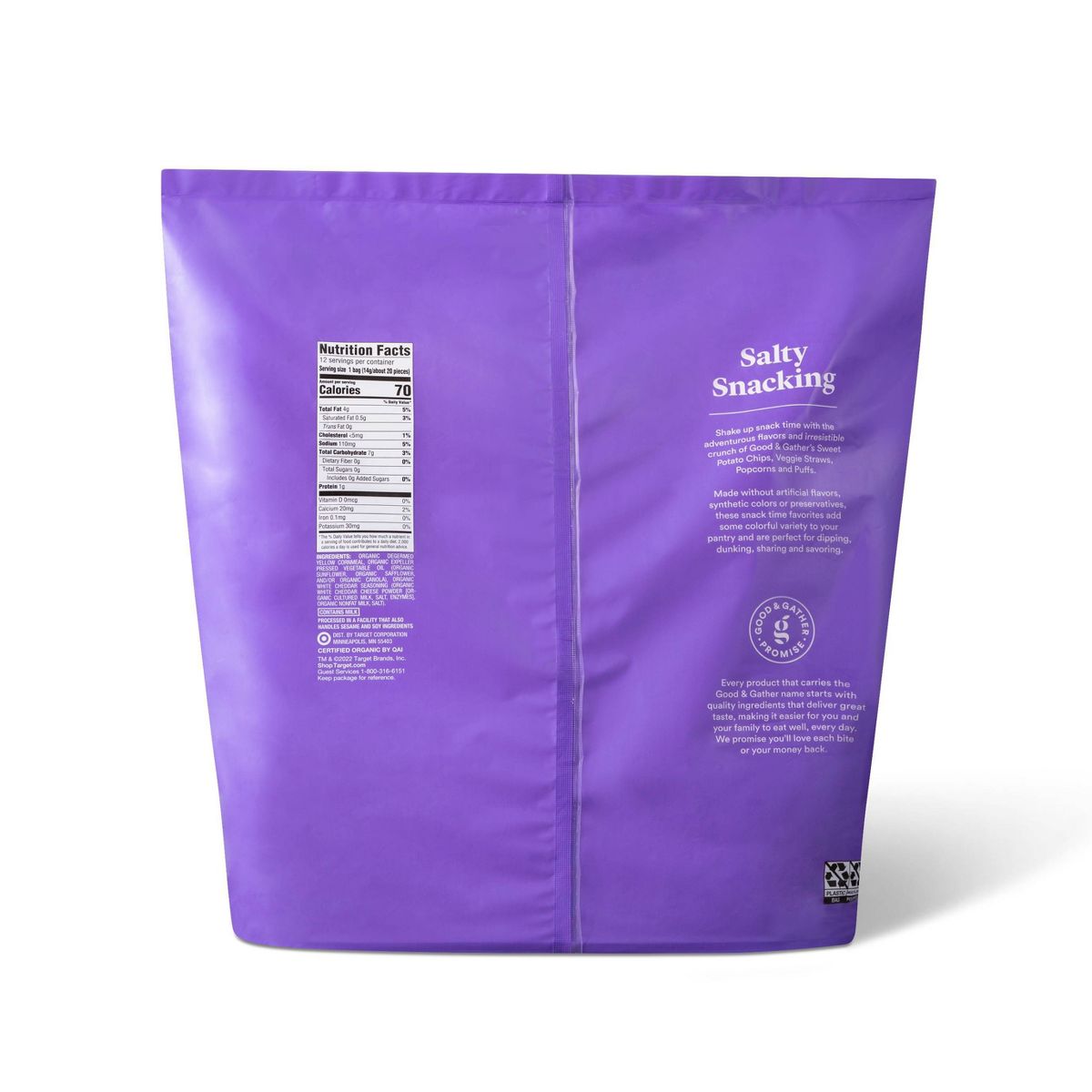 Palomitas de Queso Blanco Cheddar Orgánico Multipack - 12ct - Good & Gather™ - Imagen 3