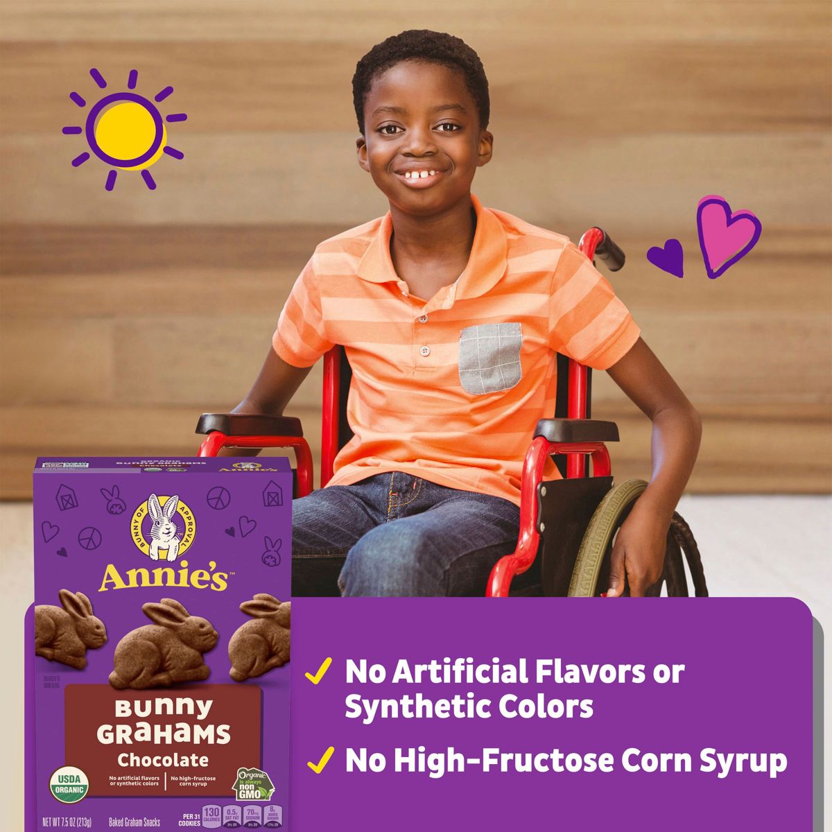 Annie's Organic Chocolate Bunny Grahams - 7.5 oz - Imagen 6