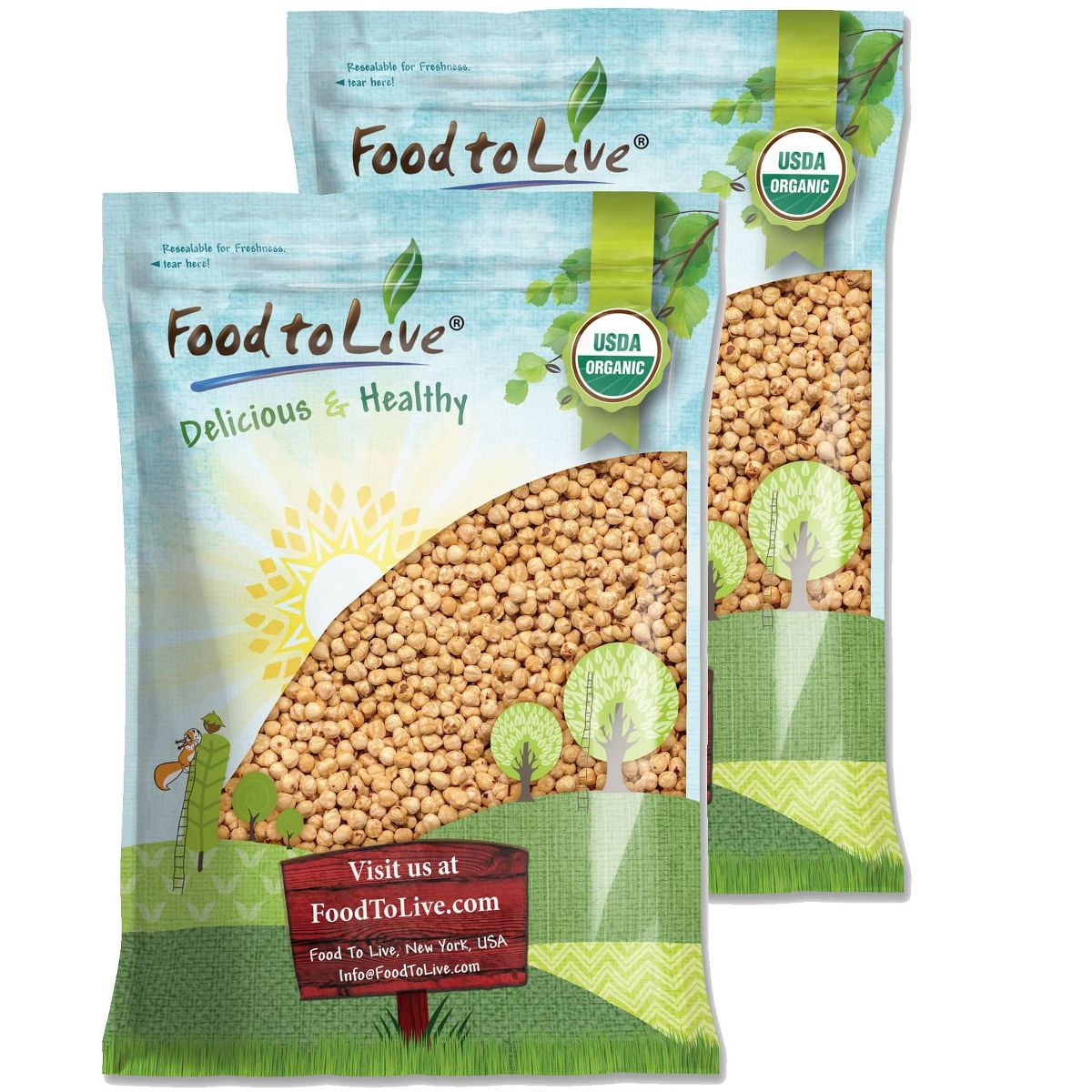 Nueces de avellana orgánicas tostadas en seco y peladas con sal del Himalaya - por Food To Live - Imagen 5