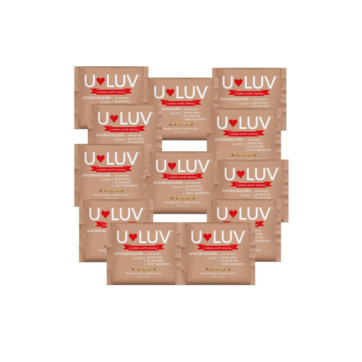 Galletas SnickerDoodle U-LUV Foods, paquete de 12
