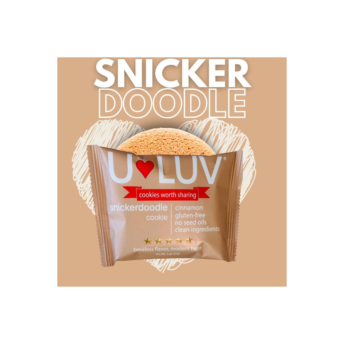 Galletas SnickerDoodle U-LUV Foods, paquete de 12 - Imagen 3