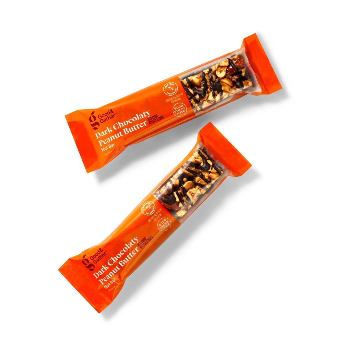 Barras de mantequilla de maní con chocolate oscuro y otros sabores naturales - 7g de proteína - 8.4 oz / 6 ct - Good & Gather™ - Imagen 4