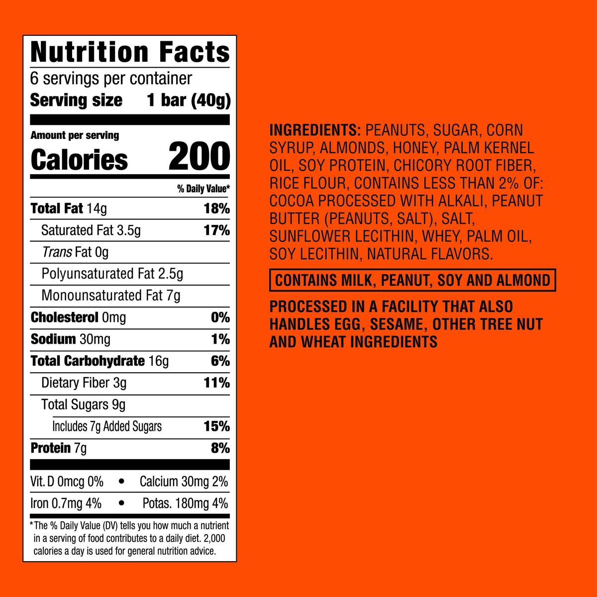 Barras de mantequilla de maní con chocolate oscuro y otros sabores naturales - 7g de proteína - 8.4 oz / 6 ct - Good & Gather™ - Imagen 6