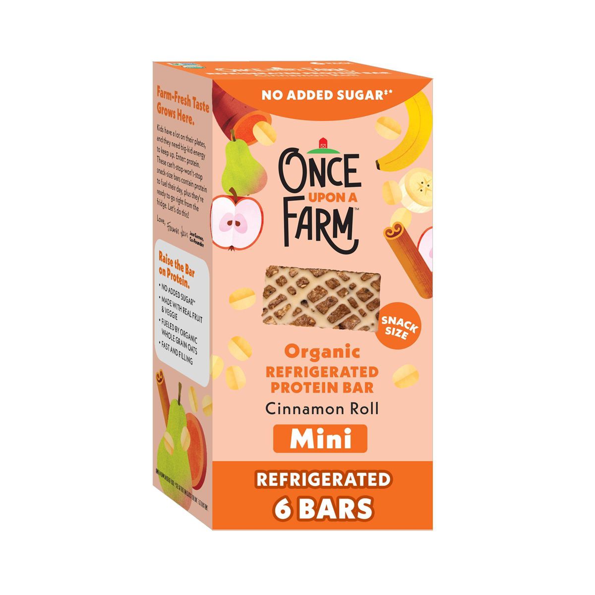 Once Upon A Farm Barras de Proteína Sabor Rollo de Canela Orgánicas - 4.68 oz/6 ct - Imagen 2
